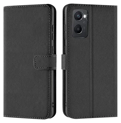 Produktbild von Conie Klapp Tasche für OPPO A96 / A76 Kartenfach Rundumschutz Hülle in Schwarz