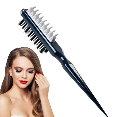 Produktbild von Professioneller Tupierkamm für Volumen & Styling – Doppelseitige Profi Haarbürste mit Naturborsten und Abteilspitze - Toupierkamm