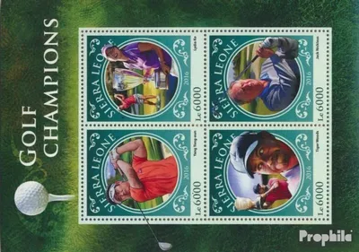 Produktbild von Briefmarken Sierra Leone 2016 Mi 7633-7636 Kleinbogen (kompl. Ausg.) postfrisch Golf-Champions