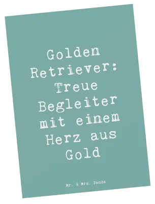 Produktbild von Mr. & Mrs. Panda Grußkarte Spruch Golden Retriever Freund - Meeresbrise - Geschenk, Postkarten, Hunderassen, Hunde, Ansichtskarten, Therapiebegleiter, Postkarte