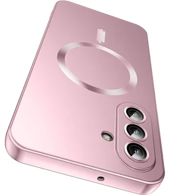 Produktbild von Magnetische Hülle für Samsung Galaxy A36 Matt Silikon Handyhülle mit Kameraobjektivschutz, Kompatibel mit MagSafe Pink