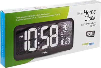 Obrázok produktu pre Digitálne hodiny so snímačom teploty 37x17cm Veľké nástenné hodiny Budík LED displej