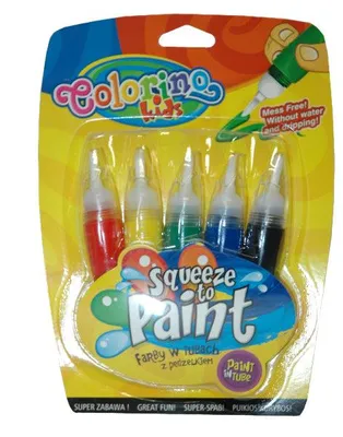 Produktbild von Colorino Kindermalfarben in Tuben mit Pinsel 5 Farben