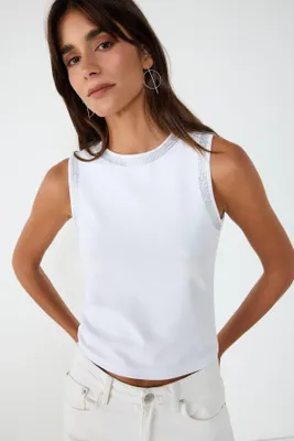 Produktbild von Ärmellose Crop-Bluse, White, S