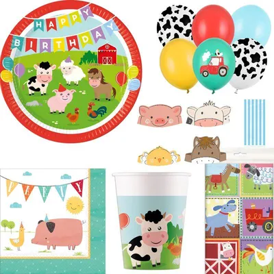 Produktbild von Partyset Bauernhof Geburtstagsdeko Kindergeburtstag Deko