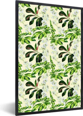 Produktbild von MuchoWow® MuchoWow® Gerahmtes Poster Orchidee - Blumen - Blätter 20x30 cm - Poster mit zchwarzem Bilderrahmen - Drucken - Bilder Poster im Rahmen
