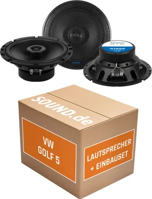 Produktbild von VW Golf 5 - Lautsprecher Boxen Crunch GTS62 - 16,5cm 2-Wege Koax GTS 62 Auto Einbauzubehör - Einbauset