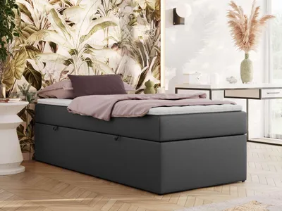 Obrázek produktu pro Kontinentální postel bez čela postele ZERO 90x200 - Středně tvrdé (H3) Multipocket | tmavě zelená  - Topper T25