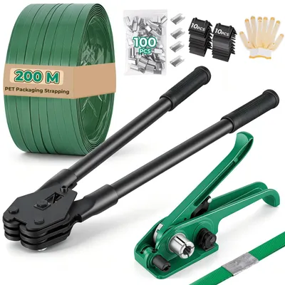 Bandspanner-Set mit 200 m Band, 100 Klemmen, 20 Ecken