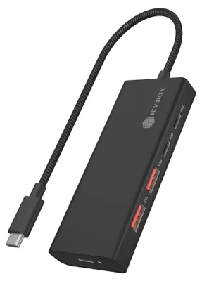 Zdjęcie produktu dla ICY BOX IB-HUB1436-CPD, Przewodowa, USB 3.2 Gen 2 (3.1 Gen 2) Type-A, 100 W, Czarny, 10 Gbit/s, Aluminium