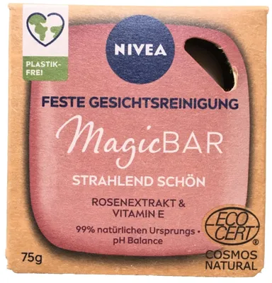 Produktbild von NIVEA Magic Bar Strahlend 75 g, Gesicht, Barseife, Reinigend, Klärend, Pink, Quadratisch, Sodium Coco-Sulfate, Distarch Phosphate, Palmitic Acid, Stearic Acid, Cetearyl Alcohol, Aqua,...