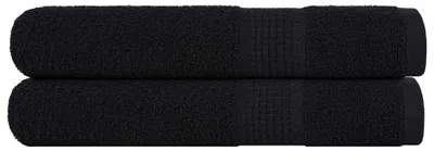 Zdjęcie produktu dla Ręczniki vidaXL FROGN, 2 szt., czarne, 100 x 200 cm, 360 g/m²