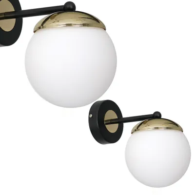 Produktbild von Wandleuchte SPARTA Schwarz Gold 1xE14 von Milagro