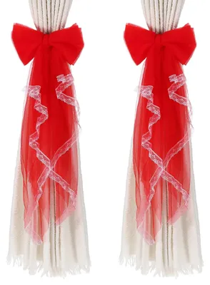 Gardinenhalter aus Spitze, 2 Stück, rot, 63 x 18,5 cm