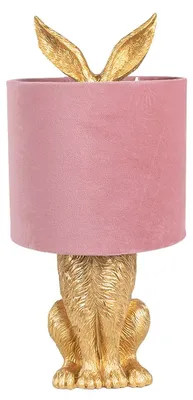 Immagine prodotto di Clayre & Eef Tischlampe Kaninchen Ø 20x43 cm oro rosa Poliresina