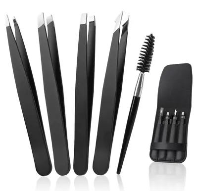 Produktbild von Alyvisun 5Pcs Professionell Pinzette, Tragbarer Edelstahl Pinzette Augenbrauen Z