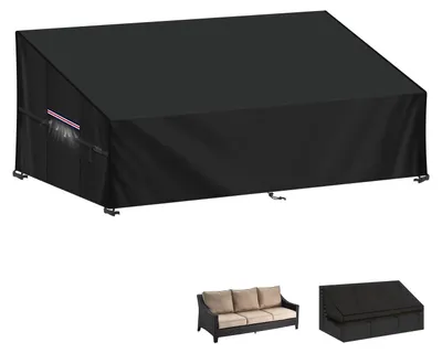 Image de Housse de protection pour banc de jardin, modèle 3 places, en tissu Oxford 420D, imperméable