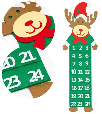 Productafbeelding van Adventskalender | 24 lades | Vilt | Rendier