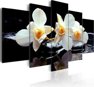 Image de Toiles imprimées 200 x 100 cm b-B-0009-b-p Toile imprimée intissé 5 pièces Impression artistique moderne Tableaux muraux XXL Décoration murale Design Tableau mural FLEURS