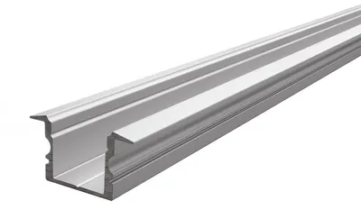 Produktbild von Reprofil ET-02-12 hohes T-Reprofil für 12 - 13,3 mm LED Stripes, Silber-matt, eloxiert, 2000 mm