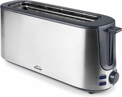 Zdjęcie produktu dla Lacor 69360 Tostador z długą szczeliną, 1000 W, stal nierdzewna, srebrny [klasa efektywności energetycznej A ++]