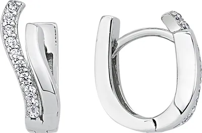 Produktbild von JOBO Creolen 925 Sterling Silber 20 Zirkonia Ohrringe Silberohrringe