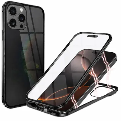 Produktbild von Hülle Magnet für iPhone 16 Pro Max Schutzhülle Cover Glas Handy Tasche Panzer Case
