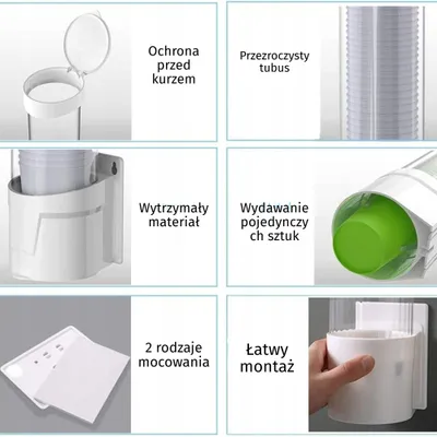 Produktbild von ViO C3 Einwegbecher-Spender, weiß. Wandmontierter Becherdispenser