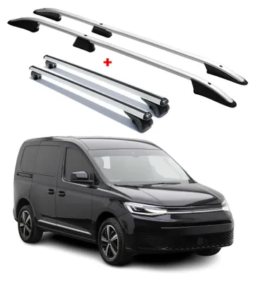 Immagine prodotto di Set di barre portatutto per VW Caddy 5 (2020-2025) L1, alluminio grigio, 4 pezzi
