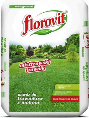 Zdjęcie produktu dla Florovit nawóz do trawników z mchem (mistrzowski trawnik) worek 25kg