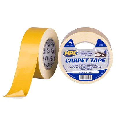 Produktbild von HPX Doppelseitiges Teppichklebeband - Weiß 50 mm x 25m