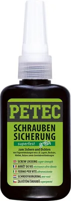 Produktbild von Petec Schraubensicherung superfest grün Schraubenkleber Flasche 50g