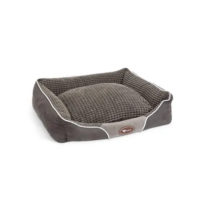 Zdjęcie produktu dla Łóżko dla psa Yummie 60x50cm - szare, antypoślizgowy spód, dodatkowa wyściółka, zmywalne, wodoodporne