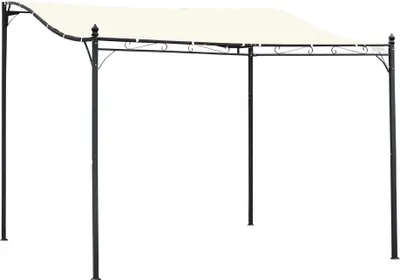 Produktbild von Outsunny Pergola Terrassenüberdachung Pavillon Vordach Creme 297x297x198/245 cm