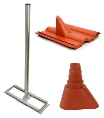 Produktbild von PremiumX PROFI X100-48 Dachsparrenhalter Stahl Sparrenhalter für SAT-Antenne Frankfurter Dachabdeckung Manschette rot