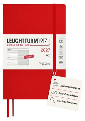 Produktbild von LEUCHTTURM1917 Wochenkalender 2027 Paperback (B6+) mit Notizbuch, liniert - Term