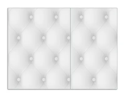 Produktbild von Wallario Herdabdeckplatte aus Glas, Größe 70 x 52 cm 2-teilig, Motiv Weiße Ledertür