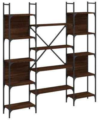 Obrázok produktu pre vidaXL Regál na knihy Hnedý dubový vzhľad 155,5x24x166,5 cm Materiál na báze dreva