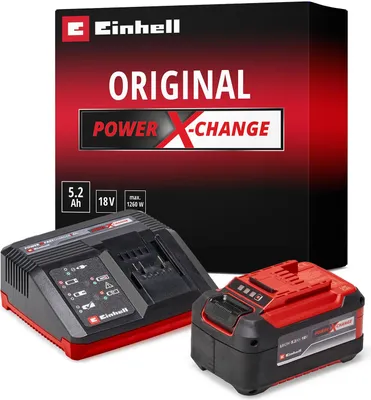 Zdjęcie produktu dla Einhell 4512114, Zestaw bateria i ładowarka, Litowo-jonowa (Li-Ion), 4,2 Ah, 18 V, Czarny, Czerwony, 4 V