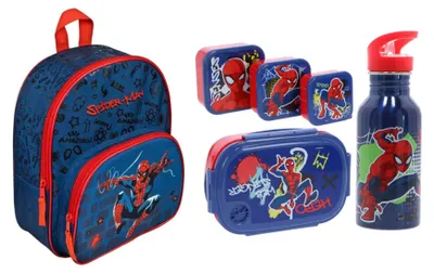 Produktbild von Spiderman-Schulset; Rucksack und Lunchbox