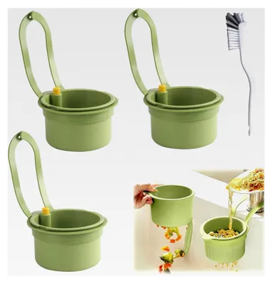 Produktbild von 3 Stück Spülbeckensieb Multifunktionales Abtropfsieb mit Reinigungsbürste für Küche