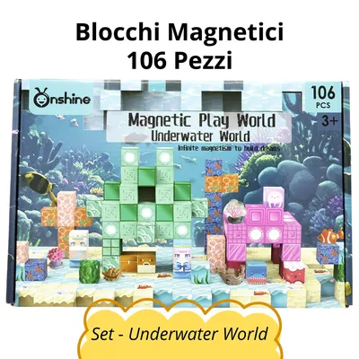 Immagine prodotto di Blocchi Magnetici 106 Pezzi - Set Underwater World - Set di Costruzioni Educative Montessori STEM per Bambini