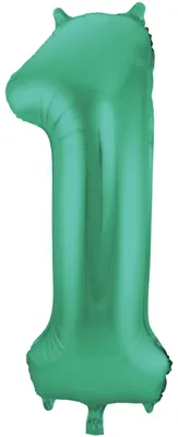 Produktbild von Folienballon Zahl 1 grün matt - 88cm