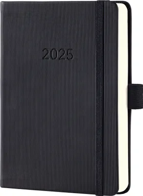Produktbild von SIGEL C2511 Tageskalender Conceptum 2025 - ca. A6 - schwarz - Hardcover - 1 Seite = 1 Tag - 400 S. - PEFC-
