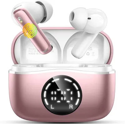 Produktbild von In-Ear-Kopfhörer Bluetooth 5.4, 50 Std Spielzeit In Ear Kopfhörer mit ENC Noise Cancelling, Kopfhörer Kabellos Bluetooth 5.4 HiFi Stereo, LED-Display