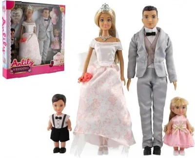 Zdjęcie produktu dla Lalka Panna Młoda i Pan Młody Anlily 28 cm z rodziną