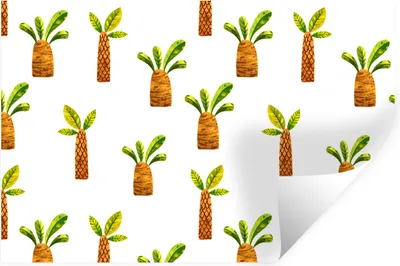 Produktbild von MuchoWow® Wandtattoo Wandsticker Wandaufkleber Palmen - Dschungel - Weiß 30x20 cm Selbstklebend und Repositionierbar - Wierderverwendbar - Selbstklebend