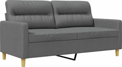 Image de vidaXL Canapé 2 places gris foncé 140 cm Tissu