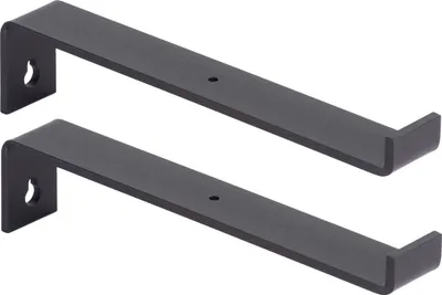 Image de Alberts 2 x support d'étagère Ben, acier noir mat taille 62 x 309 x 30 mm
