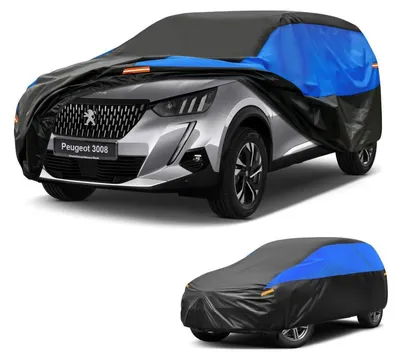 Obrázok produktu pre Ochranný obal na auto, vodeodolný a priedušný, pre model Peugeot 3008 (ročníky 2009-2025), farby: čierna, modrá